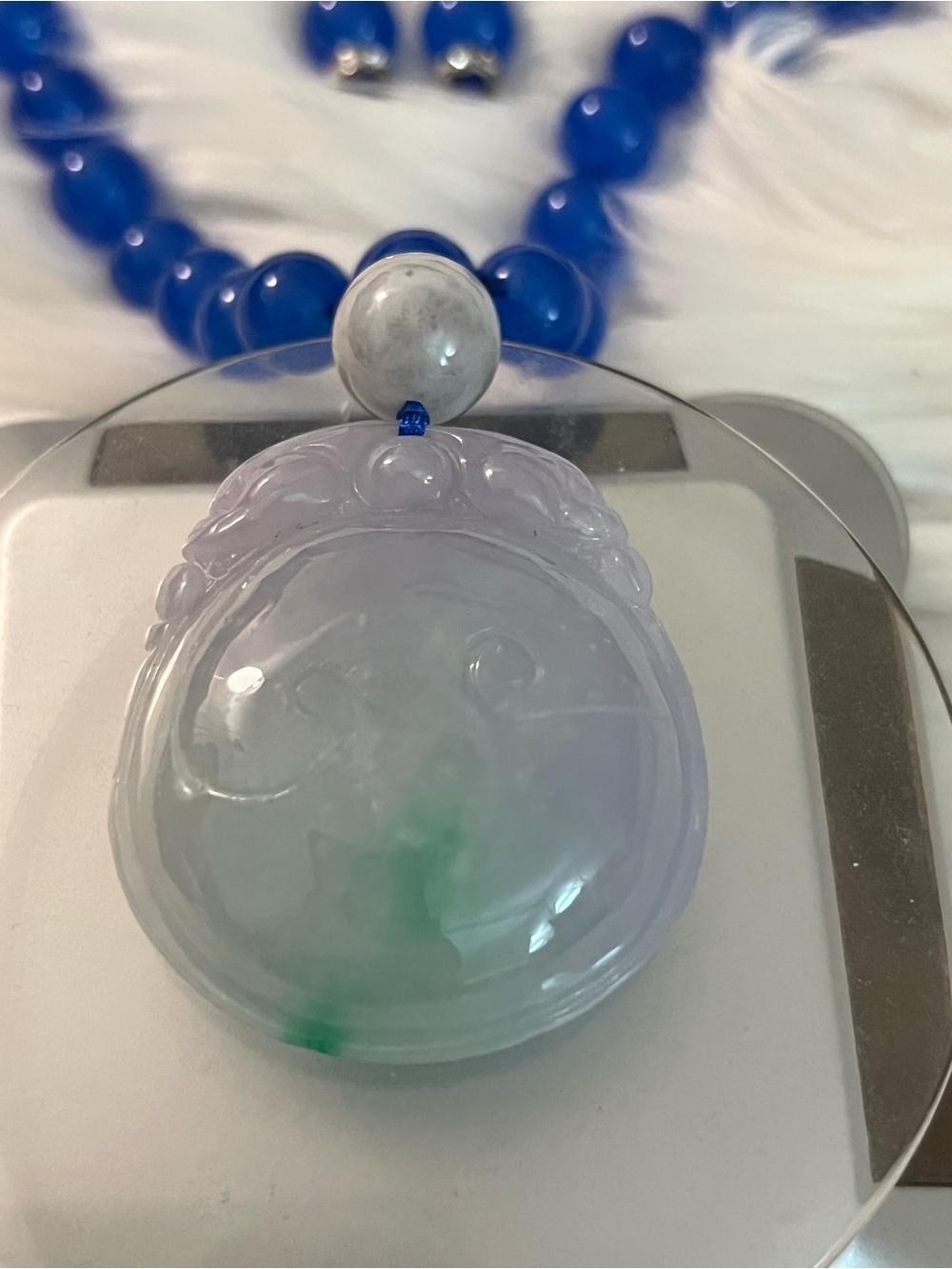 Lavender and Green Jade Pendant Necklace - Women Jewelry